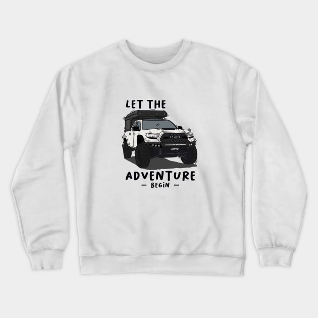 Toyota 4Runner let the adventure begin - White Essential Crewneck Sweatshirt by 4x4 Sketch